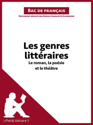 cover image of Les genres littéraires--Le roman, la poésie et le théâtre (Bac de français))